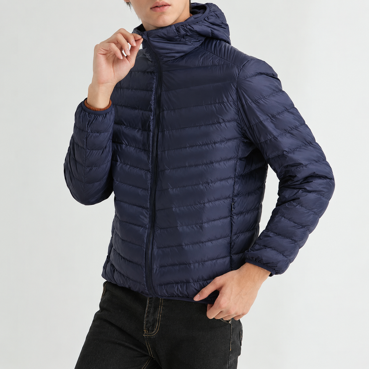 Orvane™ Men's Lightweight Down Jacket – Hooded Winter Puffer Coat