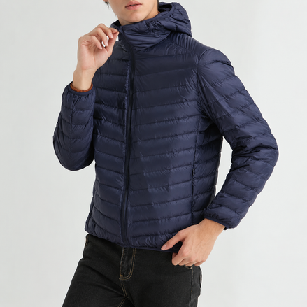 Orvane™ Men's Lightweight Down Jacket – Hooded Winter Puffer Coat