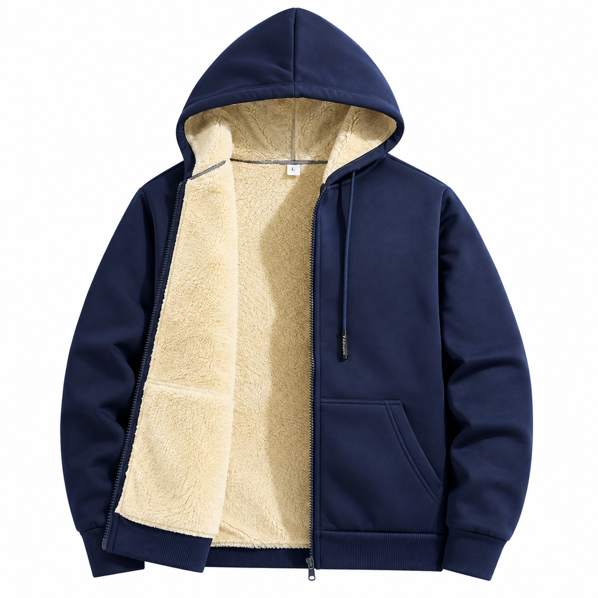 Orvane™ Men’s Fleece Lined Zip Up Hoodie – Warm Winter Hooded Jacket Sweatshirt