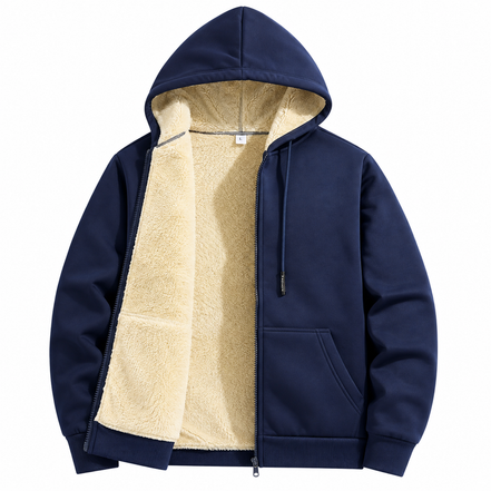 Orvane™ Men’s Fleece Lined Zip Up Hoodie – Warm Winter Hooded Jacket Sweatshirt