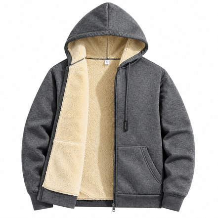Orvane™ Men’s Fleece Lined Zip Up Hoodie – Warm Winter Hooded Jacket Sweatshirt
