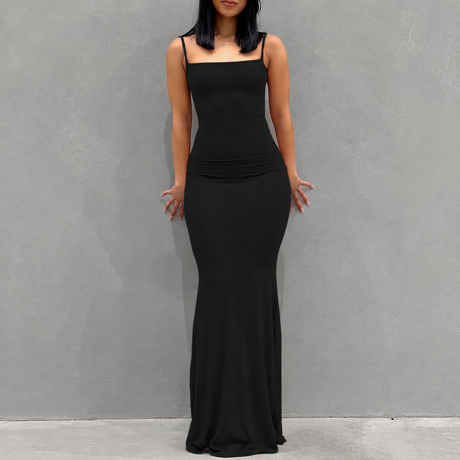 Orvane™ Women’s Satin Maxi Dress – Sleeveless Backless Slim Fit Bodycon Evening Dress