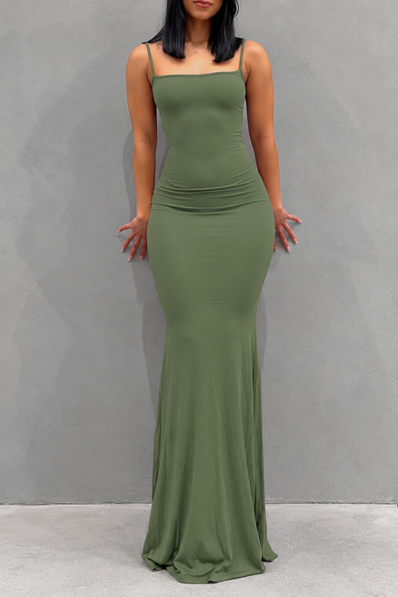 Orvane™ Women’s Satin Maxi Dress – Sleeveless Backless Slim Fit Bodycon Evening Dress