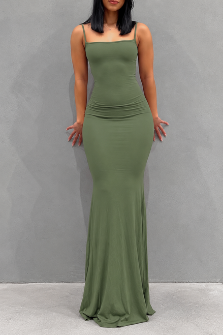 Orvane™ Women’s Satin Maxi Dress – Sleeveless Backless Slim Fit Bodycon Evening Dress