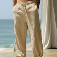 Orvane™ Men's Linen Trousers – Loose Fit Drawstring Summer Pants