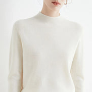 Orvane™ Women’s Mock Neck Knitted Jumper – Soft Long Sleeve Slim Fit Pullover Sweater