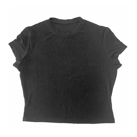 Orvane™ Women’s Ribbed Knit Slim Fit Crop Top – Short Sleeve T-Shirt