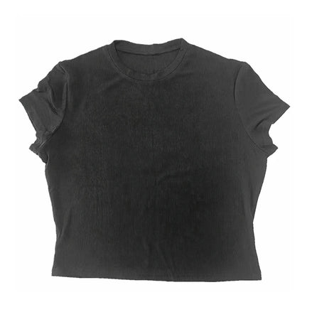 Orvane™ Women’s Ribbed Knit Slim Fit Crop Top – Short Sleeve T-Shirt