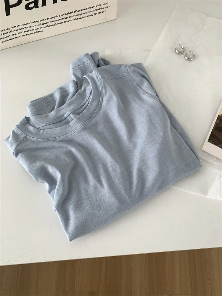 Orvane™ Women’s Soft Long Sleeve Slim Fit Top – Lightweight Crew Neck T-Shirt