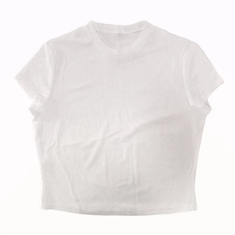Orvane™ Women’s Ribbed Knit Slim Fit Crop Top – Short Sleeve T-Shirt