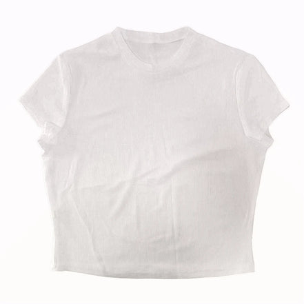 Orvane™ Women’s Ribbed Knit Slim Fit Crop Top – Short Sleeve T-Shirt