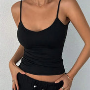 Orvane™ Women’s Backless Cami Top – Slim Fit Spaghetti Strap Sleeveless Summer Top