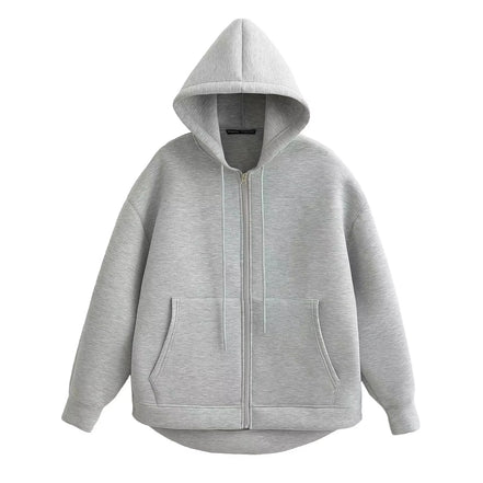 Orvane™ Women’s Oversized Zip-Up Hoodie – Casual Hooded Sweatshirt