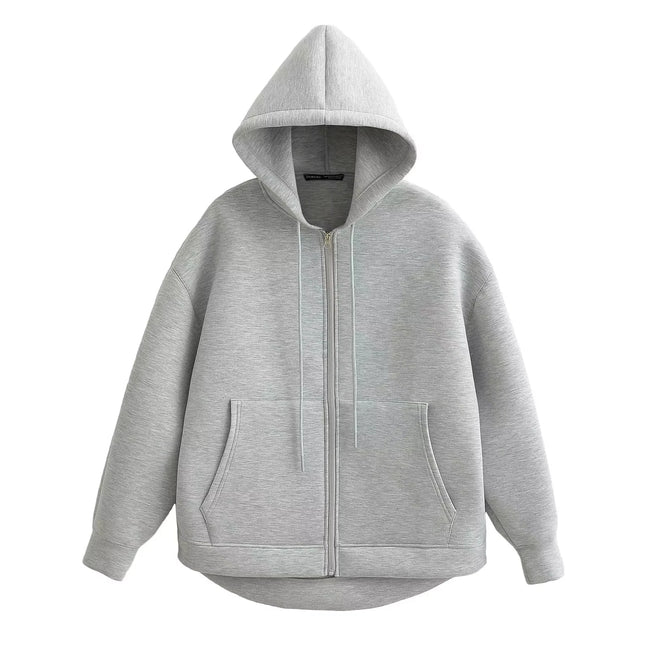 Orvane™ Women’s Oversized Zip-Up Hoodie – Casual Hooded Sweatshirt