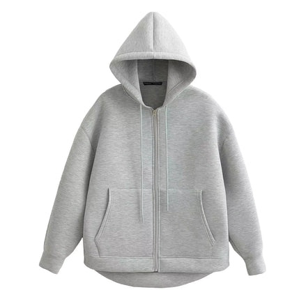 Orvane™ Women’s Oversized Zip-Up Hoodie – Casual Hooded Sweatshirt
