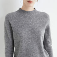 Orvane™ Women’s Mock Neck Knitted Jumper – Soft Long Sleeve Slim Fit Pullover Sweater