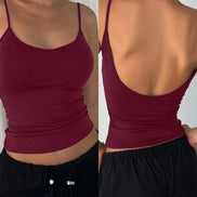 Orvane™ Women’s Backless Cami Top – Slim Fit Spaghetti Strap Sleeveless Summer Top