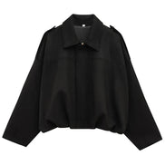 Orvane™ Women’s Oversized Suede Bomber Jacket – Cropped Zip-Up Jacket