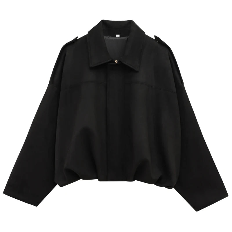 Orvane™ Women’s Oversized Suede Bomber Jacket – Cropped Zip-Up Jacket